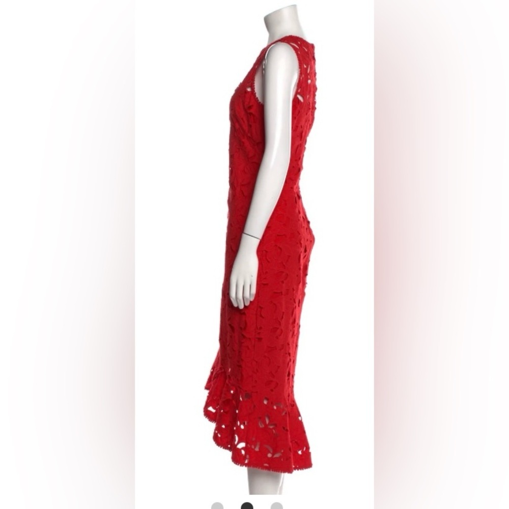Shoshanna Red Lace Midi Dress - Picture 9 of 10